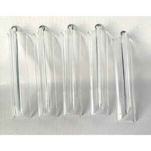 5 Triangle Lucite 6” Chandelier Light Prisms Crafting Sun Catcher